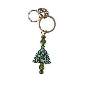 Hand Crafted Beaded Christmas Tree Key Holder